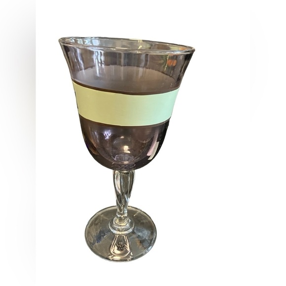 Set 4 Pear Jumbo Painted Goblets Black Tinted Heavy Twist Stem 8x4” - Picture 2 of 7